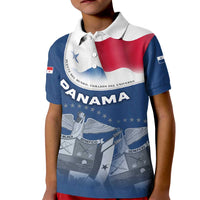 Panama National Flag Kid Polo Shirt with Canal Symbolism and Puente del Mundo Motto Design - Wonder Print Shop