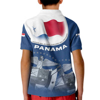 Panama National Flag Kid Polo Shirt with Canal Symbolism and Puente del Mundo Motto Design - Wonder Print Shop