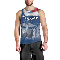 Panama National Flag Men Tank Top with Canal Symbolism and Puente del Mundo Motto Design - Wonder Print Shop