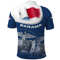 Panama National Flag Polo Shirt with Canal Symbolism and Puente del Mundo Motto Design - Wonder Print Shop
