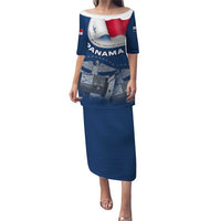 Panama National Flag Puletasi with Canal Symbolism and Puente del Mundo Motto Design - Wonder Print Shop