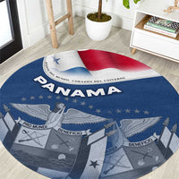 Panama National Flag Round Carpet with Canal Symbolism and Puente del Mundo Motto Design - Wonder Print Shop