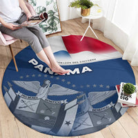 Panama National Flag Round Carpet with Canal Symbolism and Puente del Mundo Motto Design - Wonder Print Shop