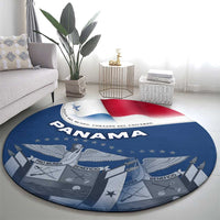 Panama National Flag Round Carpet with Canal Symbolism and Puente del Mundo Motto Design - Wonder Print Shop