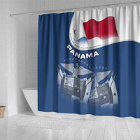 Panama National Flag Shower Curtain with Canal Symbolism and Puente del Mundo Motto Design - Wonder Print Shop