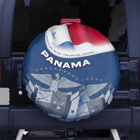 Panama National Flag Spare Tire Cover with Canal Symbolism and Puente del Mundo Motto Design - Wonder Print Shop