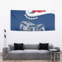 Panama National Flag Tapestry with Canal Symbolism and Puente del Mundo Motto Design - Wonder Print Shop