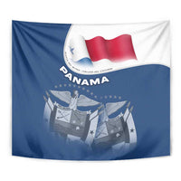 Panama National Flag Tapestry with Canal Symbolism and Puente del Mundo Motto Design - Wonder Print Shop