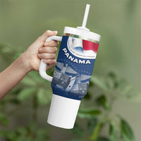 Panama National Flag Tumbler With Handle with Canal Symbolism and Puente del Mundo Motto Design - Wonder Print Shop