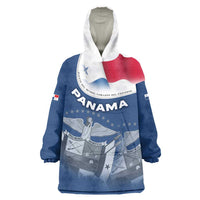 Panama National Flag Wearable Blanket Hoodie with Canal Symbolism and Puente del Mundo Motto Design - Wonder Print Shop