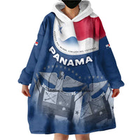 Panama National Flag Wearable Blanket Hoodie with Canal Symbolism and Puente del Mundo Motto Design - Wonder Print Shop