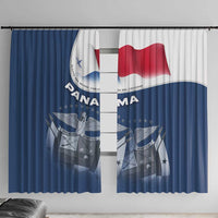 Panama National Flag Window Curtain with Canal Symbolism and Puente del Mundo Motto Design - Wonder Print Shop