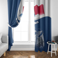 Panama National Flag Window Curtain with Canal Symbolism and Puente del Mundo Motto Design - Wonder Print Shop