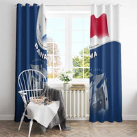 Panama National Flag Window Curtain with Canal Symbolism and Puente del Mundo Motto Design - Wonder Print Shop