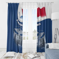 Panama National Flag Window Curtain with Canal Symbolism and Puente del Mundo Motto Design - Wonder Print Shop