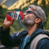 Panama City Skyline 4 in 1 Can Cooler Tumbler with National Coat of Arms and Red Blue Flag Theme - Wonder Print Shop
