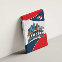 Panama City Skyline Canvas Wall Art with National Coat of Arms and Red Blue Flag Theme - Wonder Print Shop