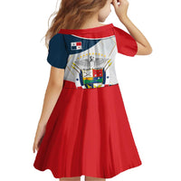 Panama City Skyline Family Matching Summer Maxi Dress and Hawaiian Shirt with National Coat of Arms and Red Blue Flag Theme - Wonder Print Shop