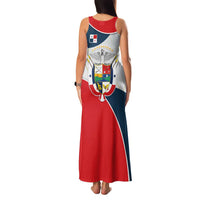 Panama City Skyline Family Matching Tank Maxi Dress and Hawaiian Shirt with National Coat of Arms and Red Blue Flag Theme - Wonder Print Shop