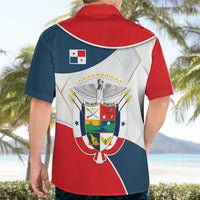 Panama City Skyline Hawaiian Shirt with National Coat of Arms and Red Blue Flag Theme - Wonder Print Shop