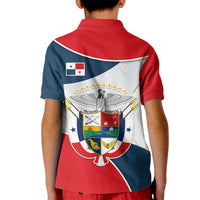 Panama City Skyline Kid Polo Shirt with National Coat of Arms and Red Blue Flag Theme - Wonder Print Shop