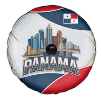 Panama City Skyline Spare Tire Cover with National Coat of Arms and Red Blue Flag Theme - Wonder Print Shop