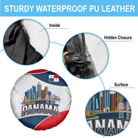 Panama City Skyline Spare Tire Cover with National Coat of Arms and Red Blue Flag Theme - Wonder Print Shop