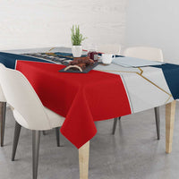 Panama City Skyline Tablecloth with National Coat of Arms and Red Blue Flag Theme - Wonder Print Shop