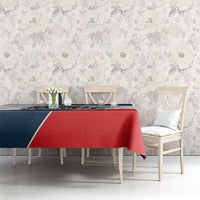 Panama City Skyline Tablecloth with National Coat of Arms and Red Blue Flag Theme - Wonder Print Shop