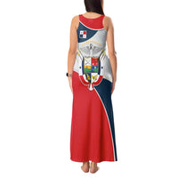Panama City Skyline Tank Maxi Dress with National Coat of Arms and Red Blue Flag Theme - Wonder Print Shop