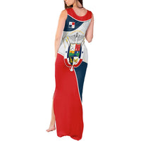 Panama City Skyline Tank Maxi Dress with National Coat of Arms and Red Blue Flag Theme - Wonder Print Shop