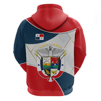Panama City Skyline Zip Hoodie with National Coat of Arms and Red Blue Flag Theme - Wonder Print Shop
