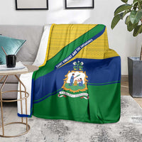 Saint Vincent and the Grenadines Flag Blanket Coat of Arms and National Colors - Wonder Print Shop
