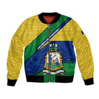 Saint Vincent and the Grenadines Flag Bomber Jacket Coat of Arms and National Colors - Wonder Print Shop