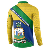 Saint Vincent and the Grenadines Flag Button Sweatshirt Coat of Arms and National Colors - Wonder Print Shop