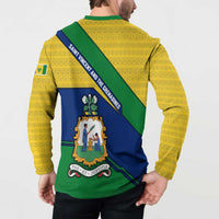 Saint Vincent and the Grenadines Flag Button Sweatshirt Coat of Arms and National Colors - Wonder Print Shop