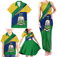 Saint Vincent and the Grenadines Flag Family Matching Tank Maxi Dress and Hawaiian Shirt Coat of Arms and National Colors - Wonder Print Shop