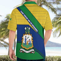 Saint Vincent and the Grenadines Flag Hawaiian Shirt Coat of Arms and National Colors - Wonder Print Shop