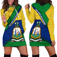 Saint Vincent and the Grenadines Flag Hoodie Dress Coat of Arms and National Colors - Wonder Print Shop