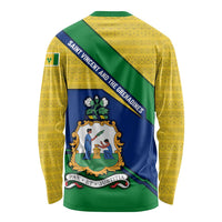 Saint Vincent and the Grenadines Flag Long Sleeve Shirt Coat of Arms and National Colors - Wonder Print Shop