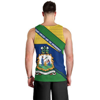 Saint Vincent and the Grenadines Flag Men Tank Top Coat of Arms and National Colors - Wonder Print Shop