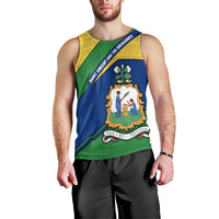 Saint Vincent and the Grenadines Flag Men Tank Top Coat of Arms and National Colors - Wonder Print Shop