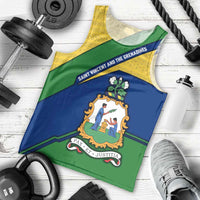 Saint Vincent and the Grenadines Flag Men Tank Top Coat of Arms and National Colors - Wonder Print Shop
