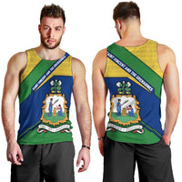 Saint Vincent and the Grenadines Flag Men Tank Top Coat of Arms and National Colors - Wonder Print Shop