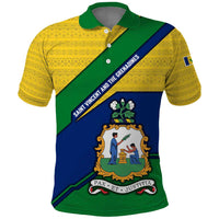 Saint Vincent and the Grenadines Flag Polo Shirt Coat of Arms and National Colors - Wonder Print Shop