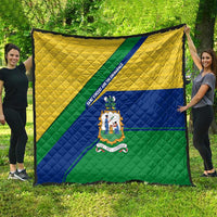 Saint Vincent and the Grenadines Flag Quilt Coat of Arms and National Colors - Wonder Print Shop