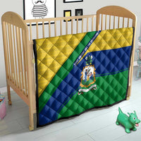 Saint Vincent and the Grenadines Flag Quilt Coat of Arms and National Colors - Wonder Print Shop