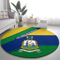 Saint Vincent and the Grenadines Flag Round Carpet Coat of Arms and National Colors - Wonder Print Shop