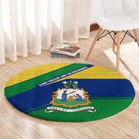 Saint Vincent and the Grenadines Flag Round Carpet Coat of Arms and National Colors - Wonder Print Shop