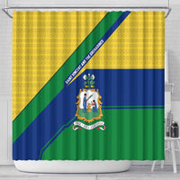 Saint Vincent and the Grenadines Flag Shower Curtain Coat of Arms and National Colors - Wonder Print Shop